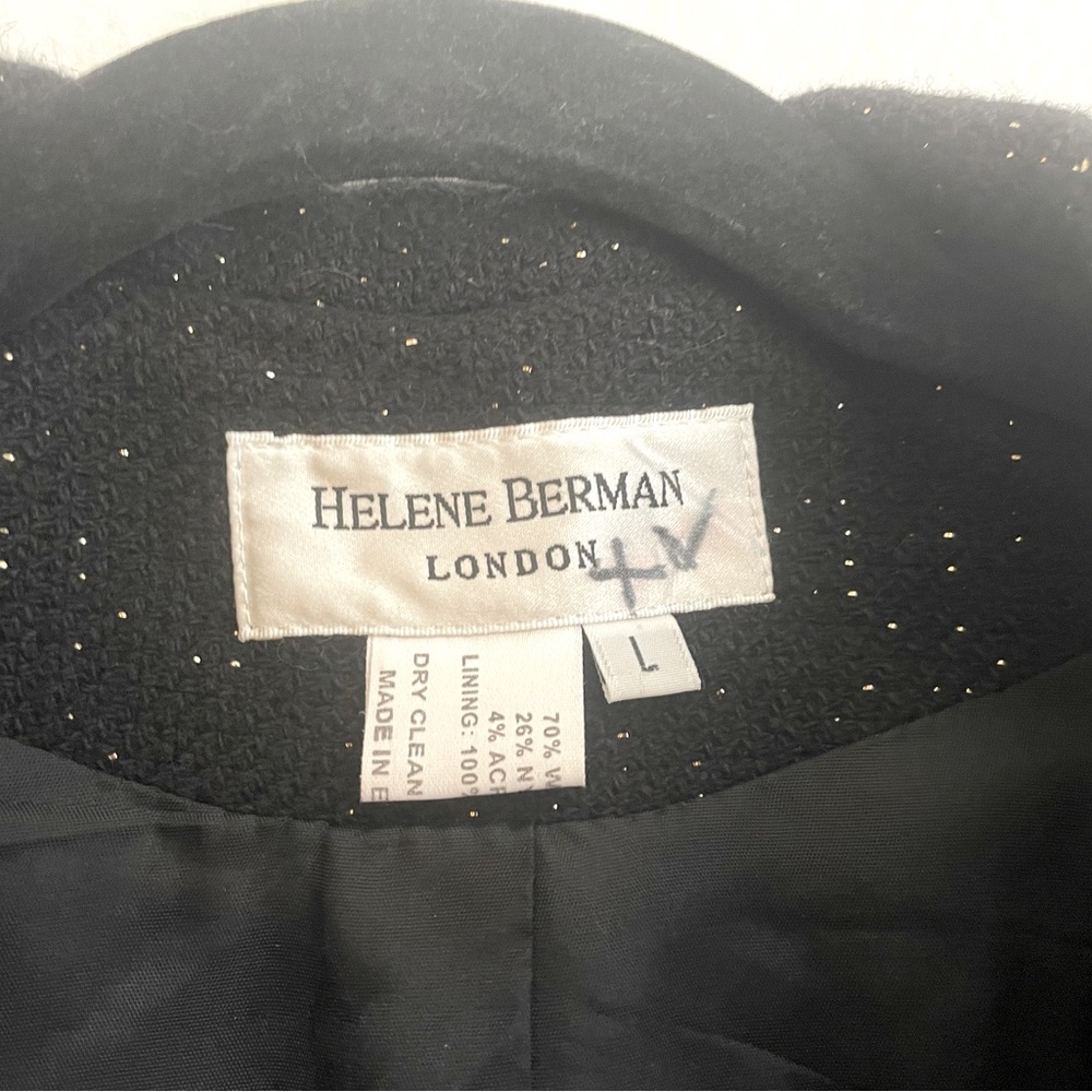 Helene Berman Glitter Detail Wool Swing Coat View 2